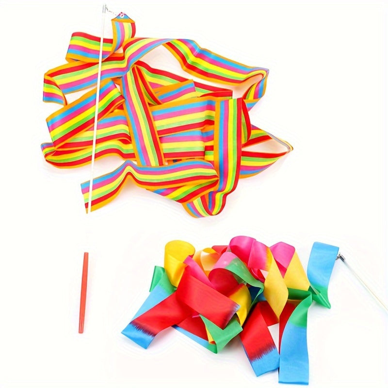 5pcs Gymnastics Ribbons Multicolor Streamers With Wand