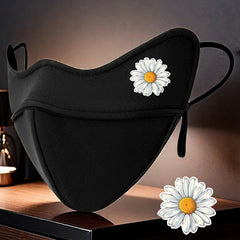 Men's 5D Thermal Daisy Print Mask Windproof Breathable Brown/Ye