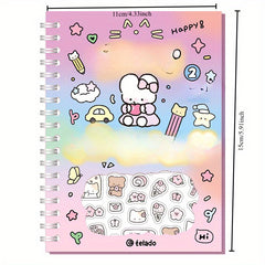 Cartoon Character Sticker Book - 14 Adorable Animal & Food Themed Stickers