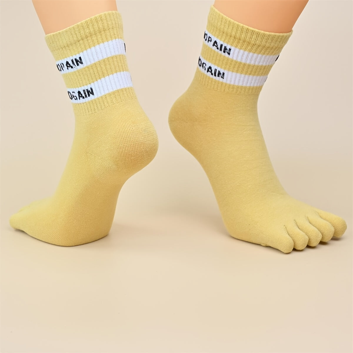 10 Pairs Striped 5 Finger Socks Mid Tube Women's Stockings