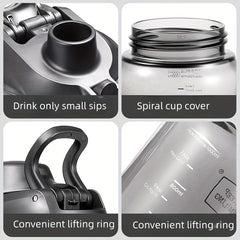 1000ml Portable Water Bottle Flip Top Bottle with Scale for Outdoor Travel