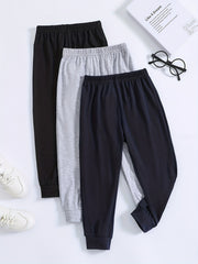3pcs Boys Casual Comfortable Active Sweatpants Jogger Sports Pants