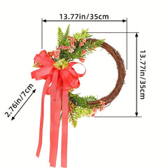 Butterfly Bow Ribbon Flower Wreath Christmas Hanging Decorations