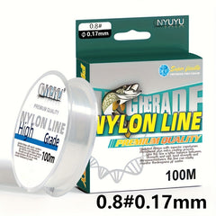 100M Nylon Fishing Line Sea Pole Line Transparent Main Line Ice Fishing