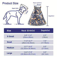 Adjustable Space Dog Graphic Cat Cone Collar