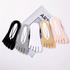 2 Pairs Hollow Out Toe Socks Comfy & Breathable Yoga Five Finger Socks