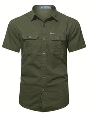 Men s Casual Short Sleeve Cotton Shirt
