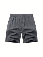 Men's Running Shorts Zipper Pockets Stretch Drawstring Outdoor Gym Shorts