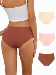 3pcs Seamless Briefs Mid Rise Skin friendly Panties