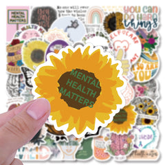 50PCS Mental Health Sticker, Doctor Encouragement Waterproof Decorative Sticker