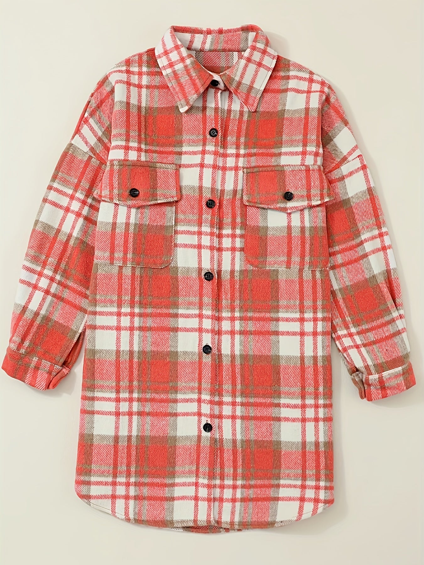 Plaid Print Button Up Loose Fit Shirt