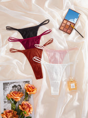 5pcs Cut Out Thongs Low Waist Panties Women's Lingerie