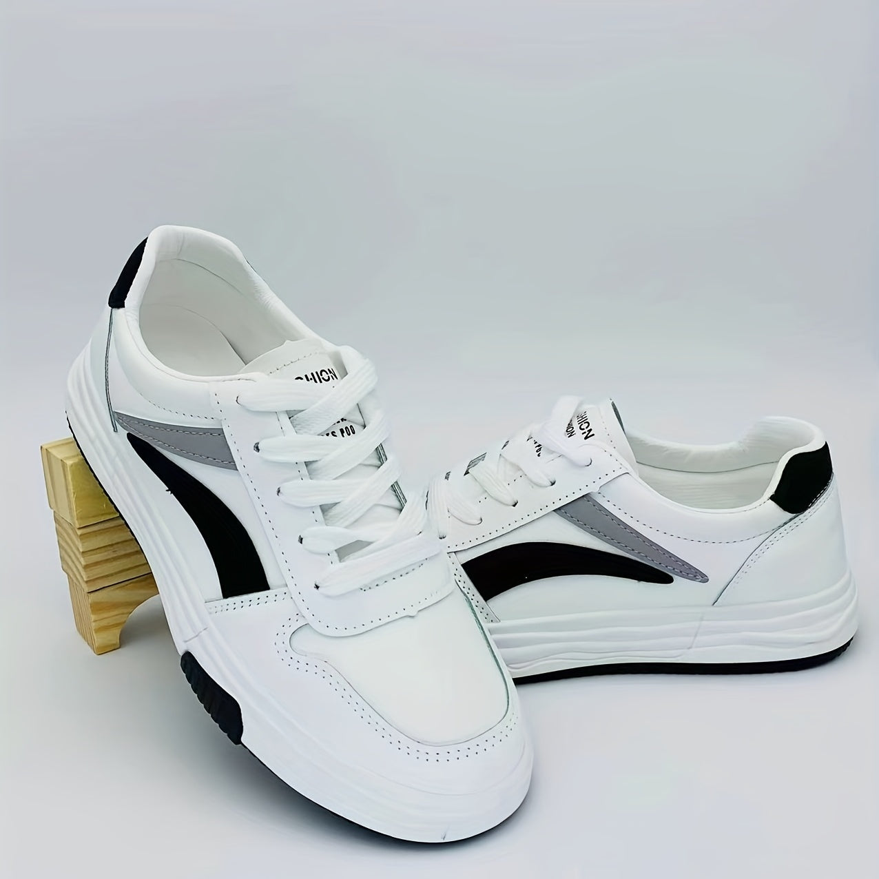 Women's Platform Colorblock Sports Shoes Lace Up Low Top Skate Shoes