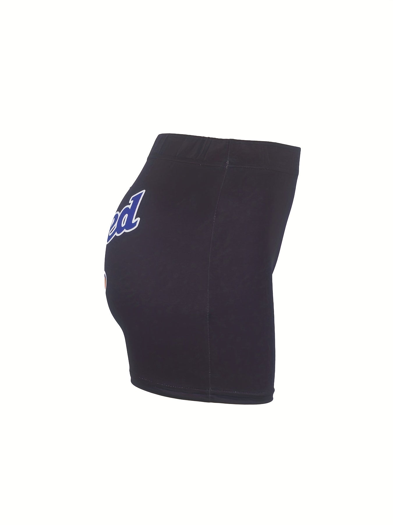 Graphic Print Skinny Yoga Shorts for Women