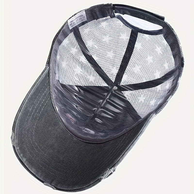 Breathable Mesh Cap Mens Peaked Cap Letter Embroidery Baseball Cap