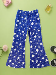Toddler Girls Starry Stars Graphic Casual Flare Leg Pants