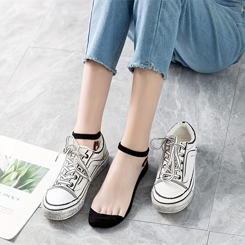 Cartoon Bear Print Socks & Ankle Socks Pack