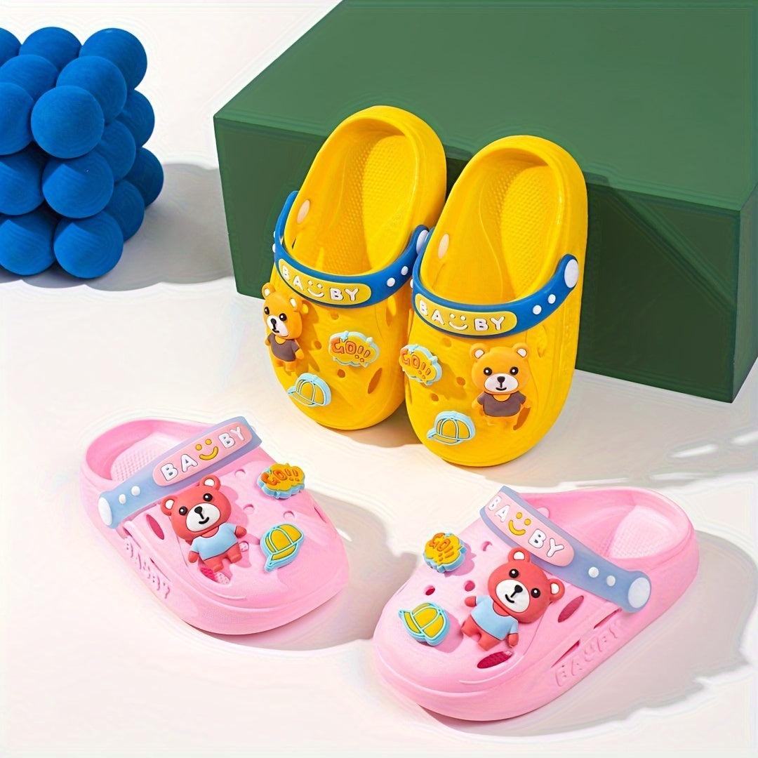JIAGEYA Boys Casual Clogs w/ Cartoon Charms, Lightweight Anti Slip, All Seasons
