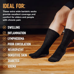 2 Pairs Extra Wide Diabetic Socks for Men Women Swollen Feet