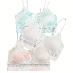 3-Pack Tie Dye Seamless Cami Bra Set