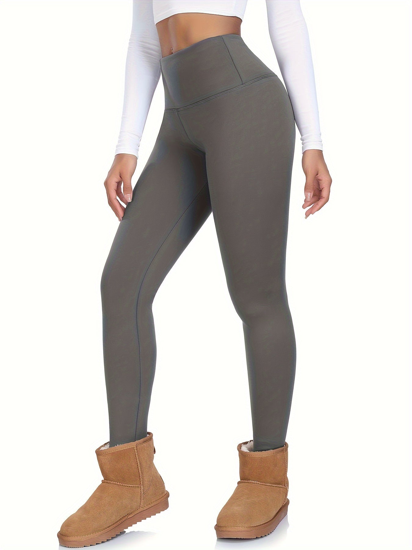 High Waist Solid Stretchy Yoga Pants for Women