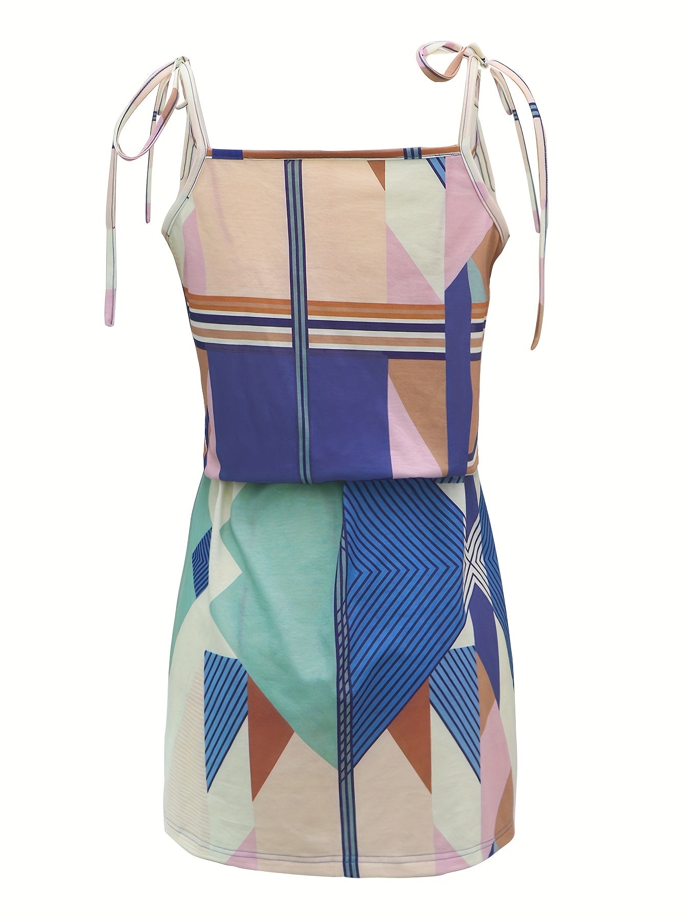 Patchwork Lace Up Dress Slim Waist Pocket Front Dress Women's Clothing
