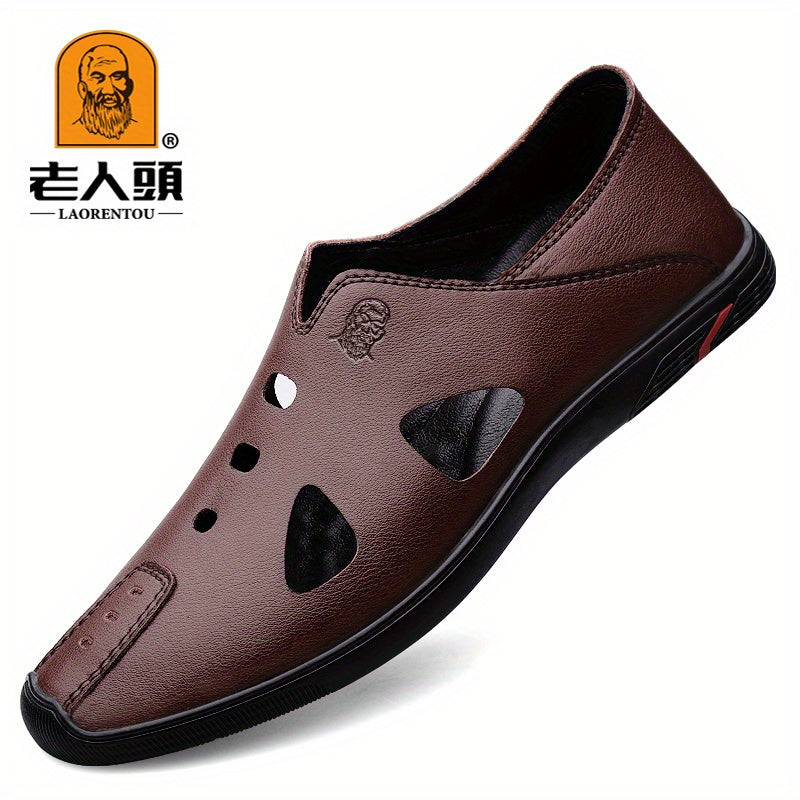 Men's Leather Hiking Sandals Non Slip Beach Water Shoes