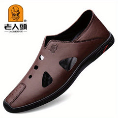 Men's Leather Hiking Sandals Non Slip Beach Water Shoes