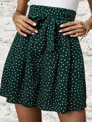 Polka Dot Tie Front Shorts Casual Loose Shorts