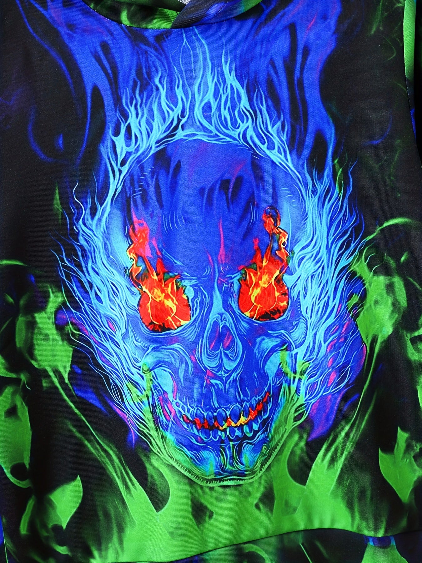 Flame Skull Boys Hoodie Long Sleeve Sweatshirt