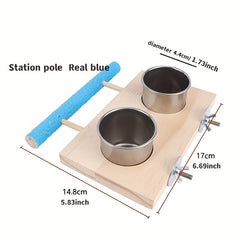 Bird Feeding Dish Cups with Clamp Holder for Parakeets African Greys Cockatiels