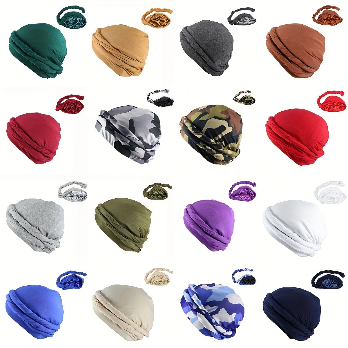 Hip Hop Braid Turban Cap Unisex Beanie Skull Cap Lightweight Head Wrap Bandana