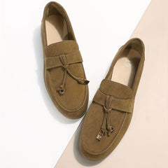Women's Flat Suede Slip On Outdoor Shoes Solid Pendant