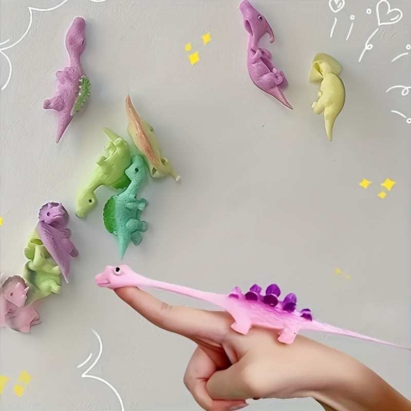 Mini Dinosaur Finger Slingshot Toys - Colorful Prank Fun for Classmates