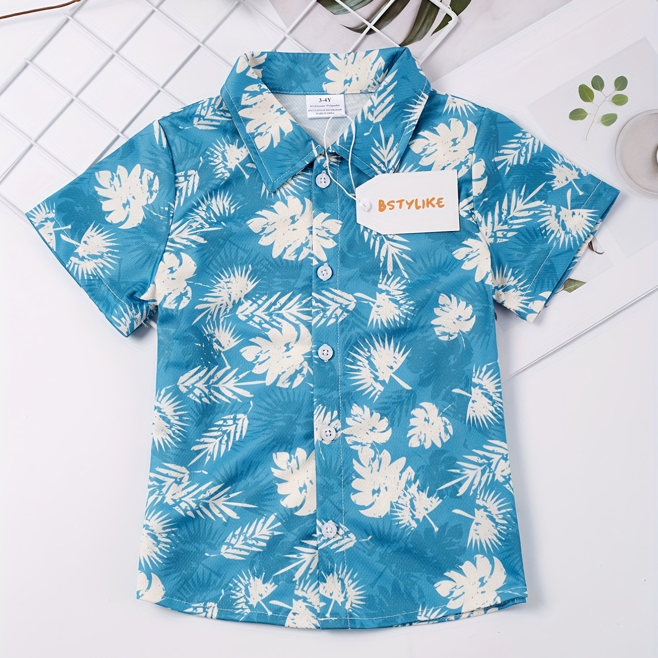 Boys Casual V neck Button Up Shirts for Summer