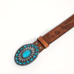 Embossed Leather Belt Vintage Casual Business Belt For Men