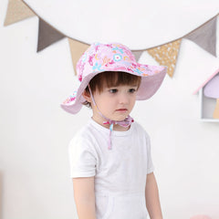 Teen Casual Butterfly Graphic Print Sun Hat, Adjustable Breathable Wide Brim Hat