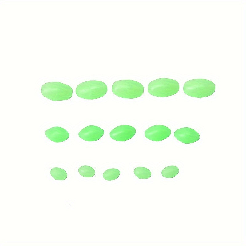 100pcs Luminous Oval Shaped Fishing Beads Soft For Rigs Making