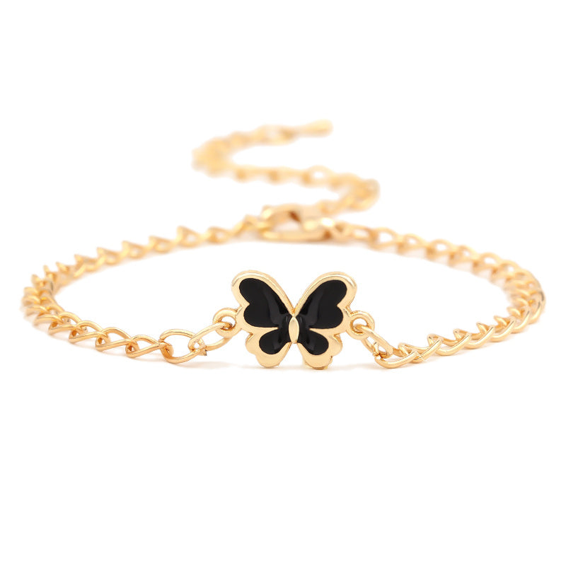 Butterfly Pendant Chain Bracelet Adjustable Minimalist Jewelry for Women