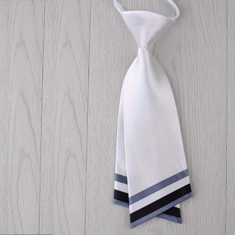 1pc Solid Necktie Classic Pre tied Neck Tie College Style Adjustable