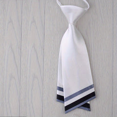 1pc Solid Necktie Classic Pre tied Neck Tie College Style Adjustable