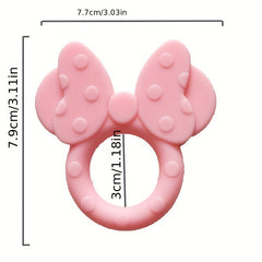 Baby Silicone Soothing Ring Teether Bowknot Teether Baby Soft Teething Toy