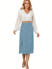 Ditsy Floral Print Maxi Skirt High Waist Summer Vacation Women's Clothing