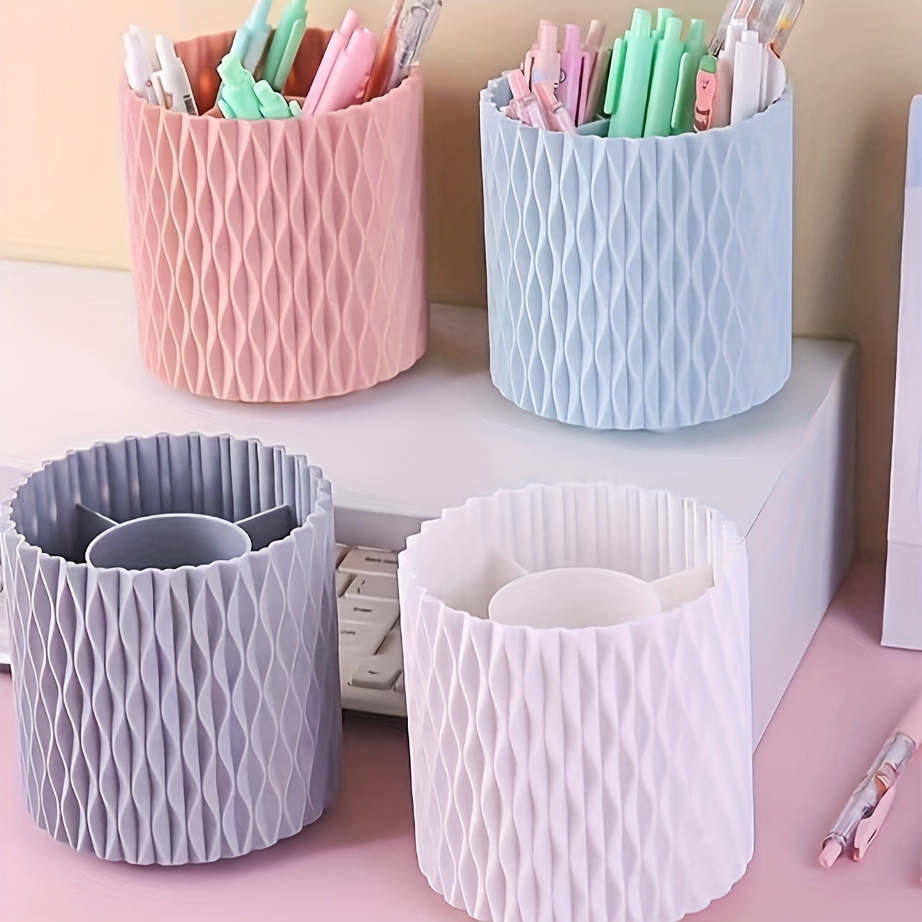 1pc Round Pens Makeup Brush Storage Tray