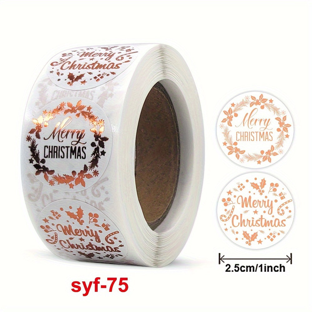 Rolled Christmas Rose Golden Stickers Box Seal Sticker