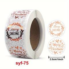 Rolled Christmas Rose Golden Stickers Box Seal Sticker