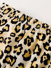 Leopard Print Casual Bell Bottom Pants