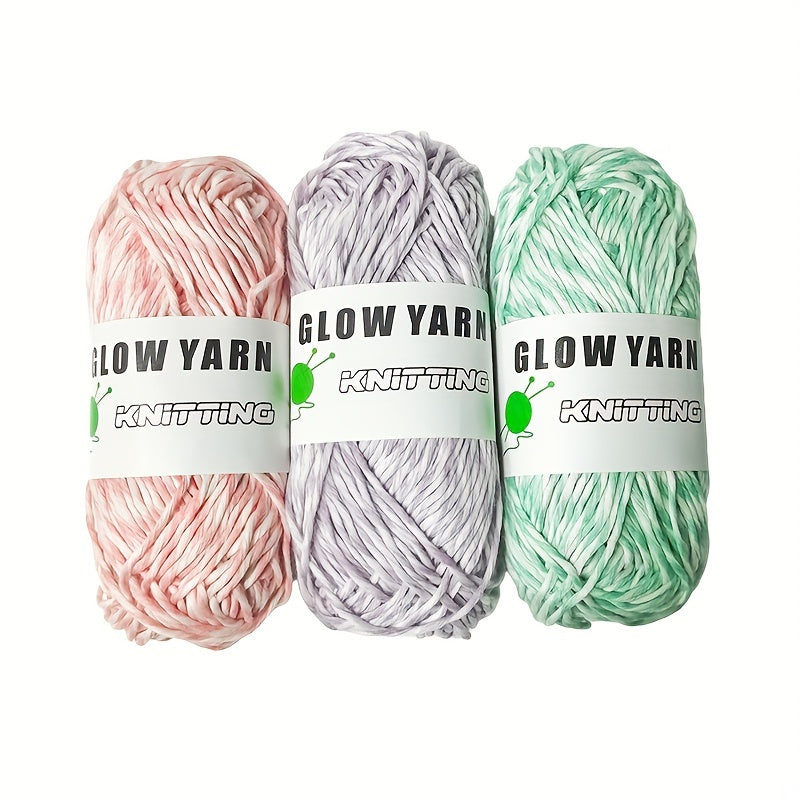 Glow In Dark Yarn Luminous Cotton Yarn Soft For DIY Knitting