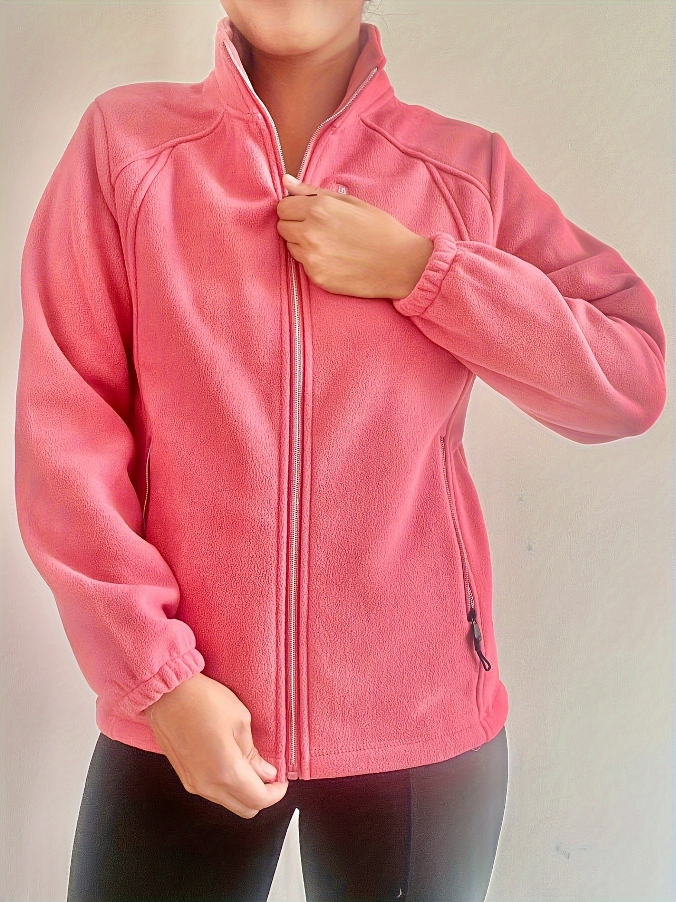 Fleece Liner Sports Jacket Long Sleejsonves Mock Neck Keep Warm