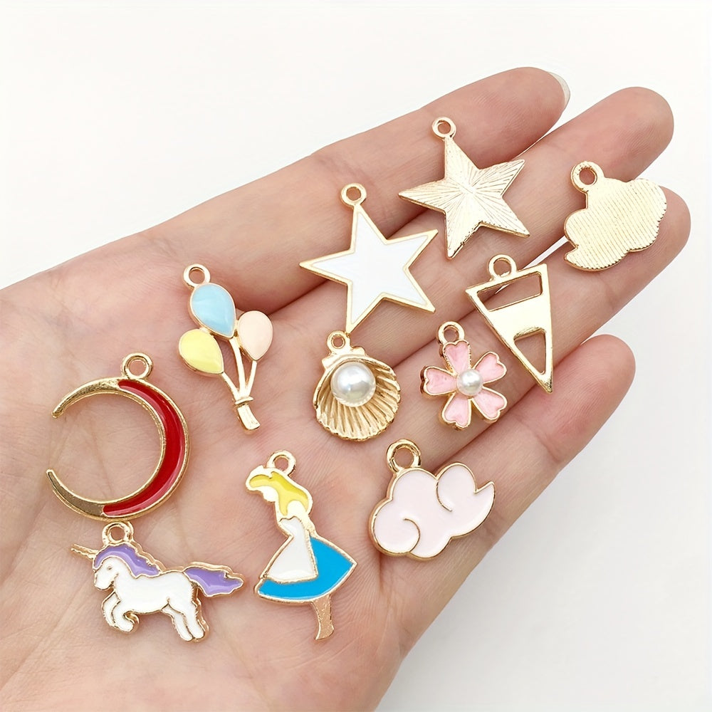 20pcs Mixed Drop Enamel Charm Pendants for Jewelry DIY Craft